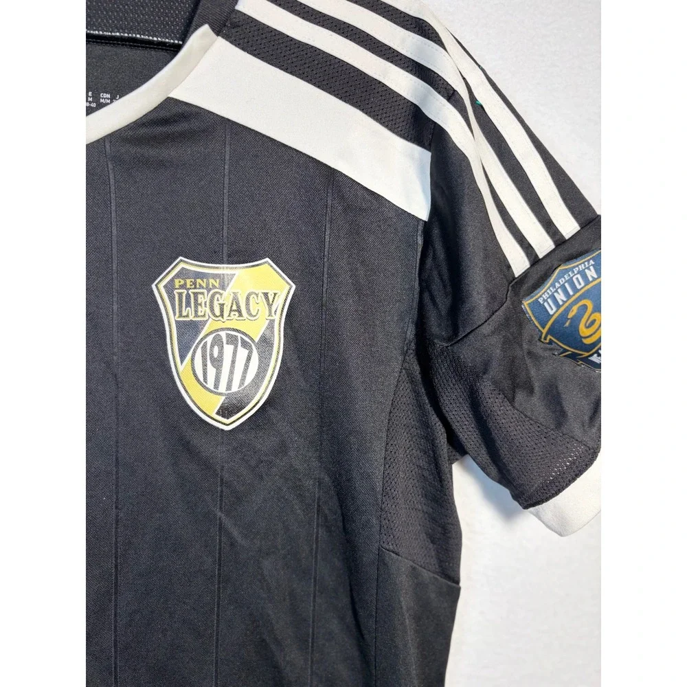 Adidas Soccer Jersey Kids Medium Black EUC Penn Legacy 1977 Philly Union 16